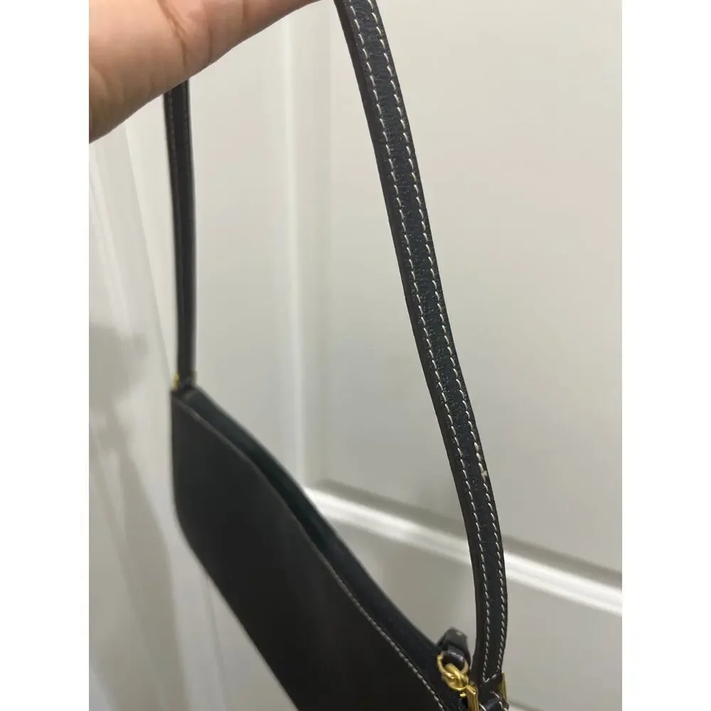 Kate Spade Vintage Black Leather Minimal Shoulder Bag